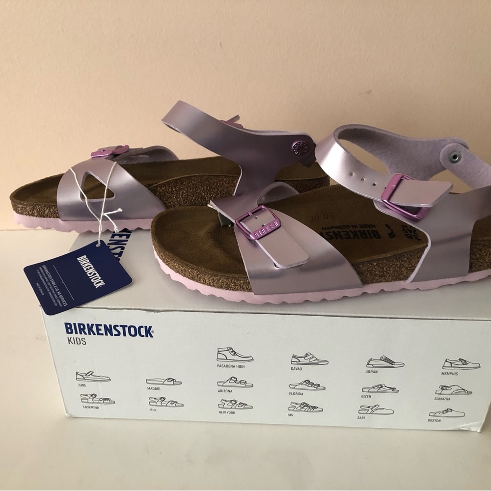 Birkenstock Electric Metallic Lilac Rio sandal. Rare. Size: 7, 7.5, 38, 8, 39 - Picture 6 of 15
